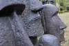 Product image 2 of the product “Moai head, 14x15x33cm | Cast stone, handcrafted & coloured 30 cm - light”